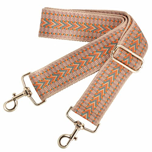 Breiter Schulterriemen, Verstellbarer Ersatz für Taschengurt, Umhängetasche aus Segeltuch mit Mehreren Mustern, Handtaschengürtel für Unisex-Handtaschen, Umhängetaschen(Khaki)