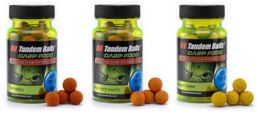 Tandem Baits Karpfen Futter Angelfutter Pop Ups Boilies Zig Rig Chod Rig Hakenköder Carp Food Perfection Mini Pop-Up 3-er Set 12 mm 30 g Flavour Mix 2