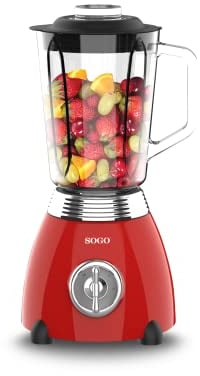 Sogo Retro Vintage acero INOX y esmalte (Red, Batidora 500W)