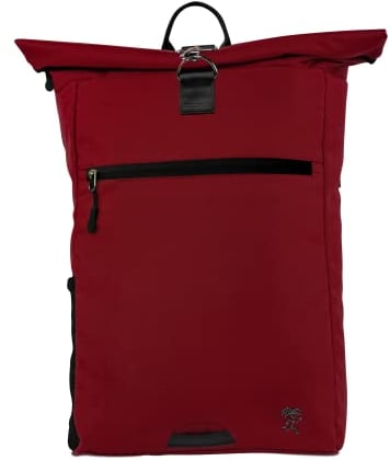 FUCHS & REBELL® Rolltop Rucksack PIET - Durchdacht & Nachhaltig - mit Laptopfach & Anti Diebstahl Tasche - 15-22L (Rot)