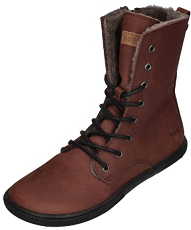 KOEL Damen Barefoot Booties mit Lammwolle FARO choco, Größe:37 EU