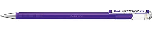 Pentel K110-VVX Mattehop Gel-Tintenroller mit hochdeckender Tinte in mattem Finish, Modell mit Kappe, 1 Stück, violett