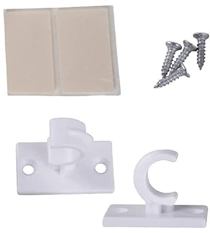 Clever-Kauf-24 Ersatzträger 2er Set für Cafehausstangen zum Kleben oder Schrauben weiß