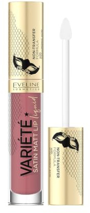 Eveline Cosmetics Variété Lang anhaltender Flüssig-Lippenstift mit Hyaluronsäure und Vitamin E - Farbton 05, Mattes Finish, Vegane Formel