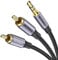 MOSWAG RCA Kabel, 3.5mm Stecker auf 2RCA Stecker Stereo Audio Adapter Dual abgeschirmtes vergoldetes Koaxialkabel Nylon geflochtenes AUX RCA Y Kabel für Smartphones,MP3,Tablets,Lautsprecher,HDTV