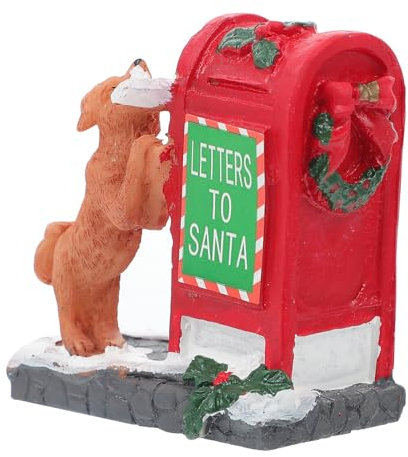 Artibetter Boîte Aux Lettres Artisanat Ornements Vintage Décorations De Noël Rétro Décor Rouge Décor Résine De Noël Ornements Vintage Boîte Aux Lettres Figurines Boîte Aux Lettres De Noël