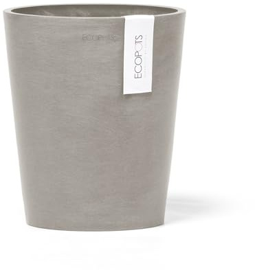 Ecopots Blumentopf Morinda für Orchideen - braun grau - Durchmesser Ø 17 cm rund - mit Wasserablauf - Pflanzentopf aus Recycling Kunststoff - modern für Indoor und Outdoor
