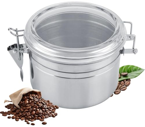 VIFERR Food Storage Jar, Stainless Steel Coffee Container Can Vacuum Sealed Storage Canister for Sugar Tea Bean Spice(800ML)