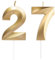 Geburtstagskerzen Zahlen 27/72, Gold Geburtstag Kerzen, Zahlenförmige Kerze, 3D Tortendeko, kuchen Dekoration für Geburtstag Party, Hochzeiten, Firmenfeiern, Jubiläen, Birthday Candle Nummer 27/72