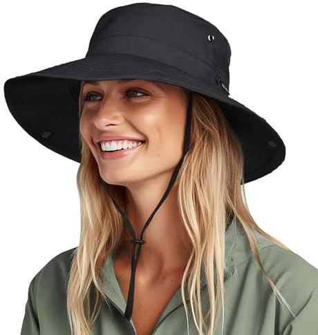 FURTALK Unisex UV Schutz Sonnenhut Damen Herren Sommerhut Faltbar Wanderhut Tragbar Outdoor Fischerhut mit Breite Krempe