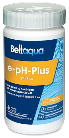 Bellaqua e-pH-Plus 1 kg - pH Heber - schnell & effektiv pH Wert anheben, optimale pH Regulierung - einfache Dosierung - Granulat Pool pH Regulierung - Wasserpflege, Poolchemie, Poolpflege