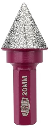 QUEFORET Mèches de Chanfrein Diamant 20mm - Fraise pour Meuler Arrondir Tailler les Trous dans le Carrelage Céramique Porcelaine Marbre Granit, Tige Hexagonale