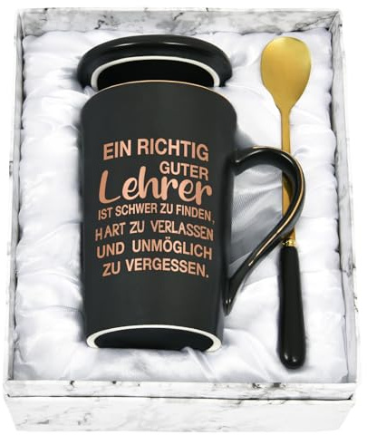 Joymaking Abschiedsgeschenk Lehrer Tasse, 400ML Tasse Lehrer Dankeschön Geschenkeidee zum Abschied, Geschenke für Grundschulelehrer, Schwarz