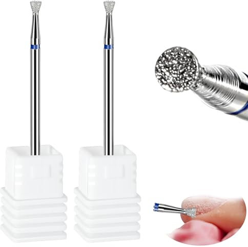 Andibro 2 Stück Nagel-Bit,Flache Nagelfräser Bits schnelles Entfernen der Nagelhaut,Fräser für Gelnägel Bits für Elektrische Nagelfeile Nagelbohrer Bit Professionell Maniküre Pediküre Set