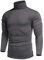 COOFANDY Mens Jumpers Roll NeckTops for Men Turtleneck Sweater Turtle Neck Tops Polo Neck Jumpers Roll Neck Jumpers Cotton Casual Slim Fit High Neck T-Shirts Dark Grey L