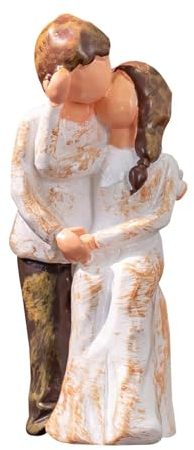 Facynde Verliebte Paarfiguren, Paarstatuendekoration - Kleine Figuren Paar Statue | Romantische Skulpturen, Harz-Paar-Skulptur, Schreibtisch-Dekoration, Liebesstatue, Paar-Kuss-Sammelfiguren