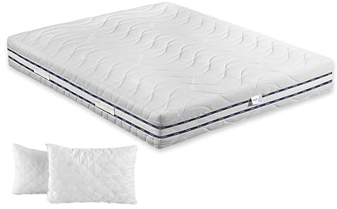 ITALYMATERASSI Matratze für Doppelbett, Med 3.1, 160 x 200 cm, aus Memory-Schaum und Taschenfedern, mit 2 Kissen, Höhe 24 cm, Medizinprodukt, hergestellt in Italien