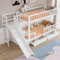 Kinderbett Etagenbett 90x200, Hochbett mit Treppe und Rutsche,Doppelbett mit Schubladen und Schließfach,Funktionsbett Spielbett Stockbett Jugendbett mit Rausfallschutz & Lattenrost,Ohne Matratze,Weiß