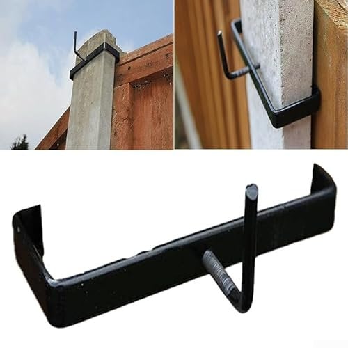 Concrete Post Clips,2pcs Brackets Concrete Wooden Post Panel Clip,Fence Panel Security Brackets For Concrete Or Wooden(2 pcs)