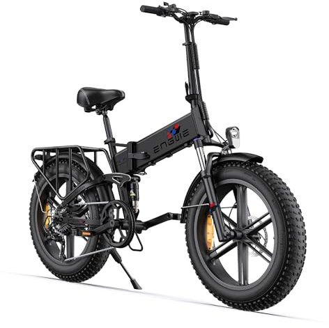 Electric Bike Folding E-Bike for Adults, ENGINE X 20×4.0 With Thick Off-Road Tyres, 48V 13Ah Replaceable Lithium Battery Range Up To 120KM, 25KM/H 7-Speed Full Suspension Ebike (Heise)