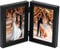 TESSTSY Doppelter Bilderrahmen Faltbar 2 Fotos, 10x15 cm Klappbarer Bilderrahmen Aus Holz, Klappbarer Fotorahmen mit Glasscheibe Bilderrahmen, für Hochzeit, Familie