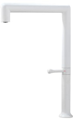 Wasserhahn Küche - Küchenarmatur Edelstahl Einhebel 360° Schwenkbar Spültischarmatur Mischbatterie, Hoher Auslauf Armatur Küche, Weiß