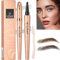 Magic Eyebrow Pencil - 3D Waterproof Microblading Brow Pen with 4 Micro-Fork Tips - 4-Tip Eyebrow Pencil Contouring Pen for Eyeliner Makeup (01 Light Brown + 02 Dark Brown)
