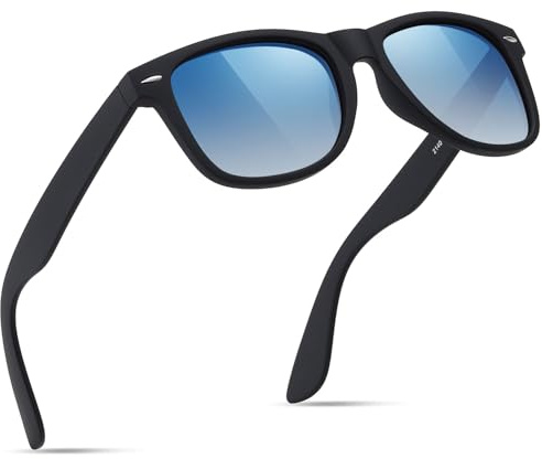 wearPro Polarised-Sunglasses-Mens-Womens-UV402-Protection Rectangular Sunglasses Retro Black Sun Glasses Unisex Classic Ultralight Shades For Cycling Driving Fishing(Gradient Blue)