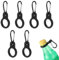 Bewudy 6 Pcs Silicone Water Bottle Buckle Clips, Water Bottle Lanyard with Carabiner, Water Bottle Strap, Portable Safety Water Bottle Buckle Clips for Cycling Camping Hiking (Black)