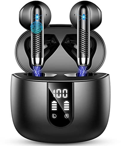 QXQ Wireless Earbud, Bluetooth 5.3 Headphones Bass Stereo, Ear Buds with Noise Cancelling