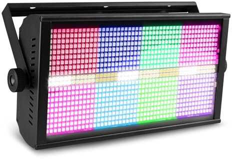 BeamZ BS960 - Stroboscopio LED SMD RGBW - Combo Strobe e illuminazione d'atmosfera, Blinder, Wash, 16 segmenti controllabili, DMX, modalità Auto, alimentazione Daisy Chain, ideale per spettacoli e