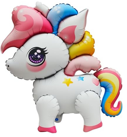 Nine San 3D Einhorn Luftballons Rainbow Unicorn Folienballon Stehend Geschenk Einhornballon Kinder Dschungel Einhornparty Deko