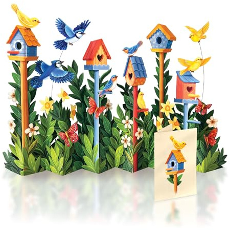 Freshcut Paper Birdhouse Garden 11 Life-Sized Pop Up Card