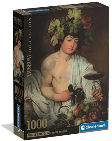 Clementoni Jigsaw Puzzle 1000 pieces Museum Collection Caravaggio Bacchus, Puzzle for Adults 14-99 Years, Compact box, Made in Italy, 39977