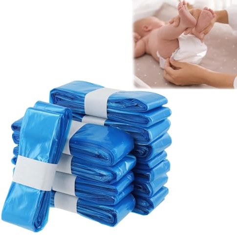 Chovbe 78M Long Nappy Bin Refills, Smellproof Diaper Bags for Nappy Bin, Diaper Pail Refills, Nappy Disposal Bags for Tommee Tippee, Angelcare, Twist & Click and all others(Blue, 12Pack, 6.5m each)