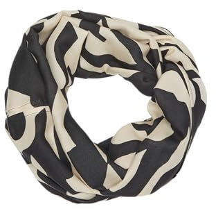 s.Oliver Lässiger Loop Schal aus Viskose mit All-over-Print schwarz ONESIZE
