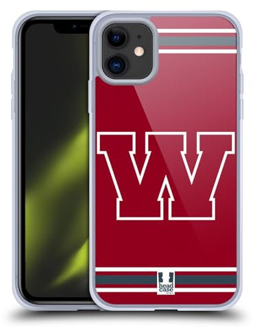 Head Case Designs Weiss W Hochschulteams Gelhülle [Militärischer Schutzgrad] Kompatibel Mit Apple iPhone 11 Und Kompatibel Mit MagSafe