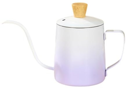 FLCPJGV Kaffeekanne 600 ml mit langem Ausguss und ergonomischem Griff, Farbverlauf Lila
