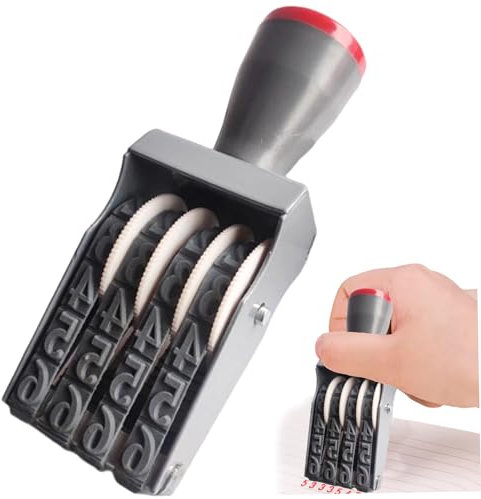 Date Stamp Rouleau, tampons de numéro à 4 chiffres, Tamponnage à roue rouleau multi-fonction modifiable DIY Scrapbooking de papeterie bureau