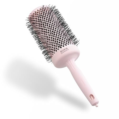 Olivia Garden Expert Blowout Speed – Rose pastel - 65 - Brosse ronde en céramique avec un barrilet extra long pour des brushings 25% plus rapides