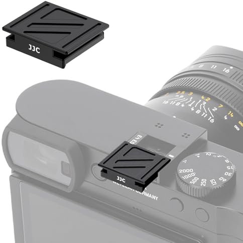 JJC Metal Hot Shoe Cover Cap Kompatibel für Leica Q3, Q3 43, Q2 Digitalkamera, Vollbezogenes Design, Kratzschutz, Staubdicht & Flecken (schwarz)