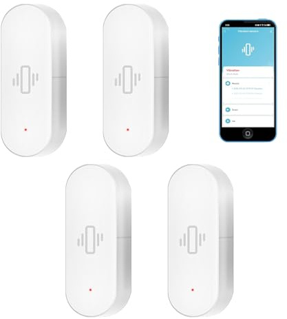 Vibrationssensor, Kabelloser Glasbruchmelder WiFi-Türsensor mit App-Alarmen Tür-/Fensteralarm Bewegungsmelder Alarm für Alarmanlage und Smart Home (4)