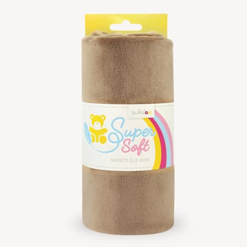 kullaloo Plüsch Stoff SuperSoft SHORTY in vielen Farben - 1,5mm Florlänge, EN 71-3 & EN 71-9 Zertifiziert (taupe)