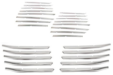 HIGH FLYING pour 3008 GT 2017 2018 2019 Avant d'angle + Bas Grille Décorative Moulage Couvercle Acier Inoxydable Accessoires Auto 26 pièces