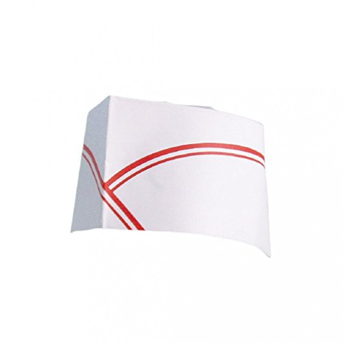 García de Pou 155.04 Gorros Ajustables Barco Copa Franjas, 28 Cm, Set de 100, Rojo y Blanco
