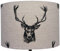 Kushade 8 Fryetts Charcoal Stag Heads Table Lampshade, Fabric, Beige