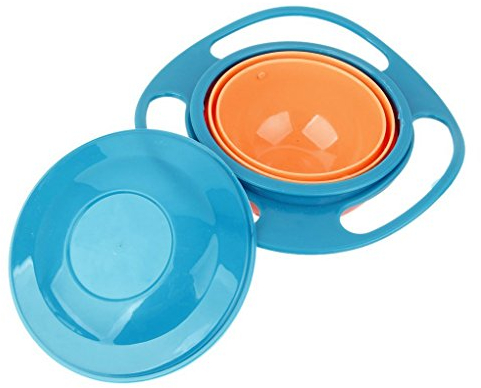 GOTTING Bol gyroscopique universel bol anti-déversement lisse 360 degrés rotation gyroscopique bol pour bébé bleu