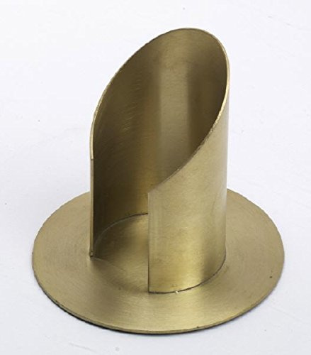 Röhren Kerzenleuchter mit Schlitz, Messing Gold matt gebürstet für Ø 5 cm Altarkerzen, Taufkerzen und Anlasskerzen