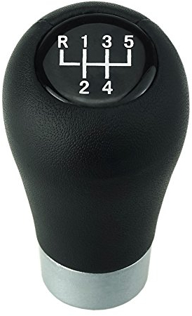 DoLED LEDER Schaltknauf Schalthebel in Schwarz mit 5 Gang als Plug Play Ersatzteil