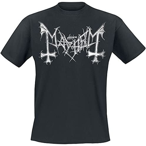 Mayhem Distressed Logo Männer T-Shirt schwarz L 100% Baumwolle Band-Merch, Bands